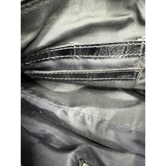 Guess Y2K black croc-embossed patent leather shoulder bag/mini purse - Picture 12 of 13